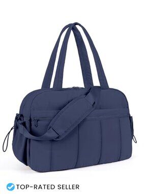 Ultra-Light Quilted Travel Duffel with Wet Pocket, Carry On, Overnight Bag
